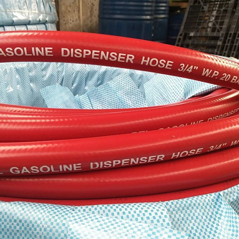 NBR Rubber Material Steel Wire Embedded Flexible Fuel Hose for Oil Station 3/4 Inch