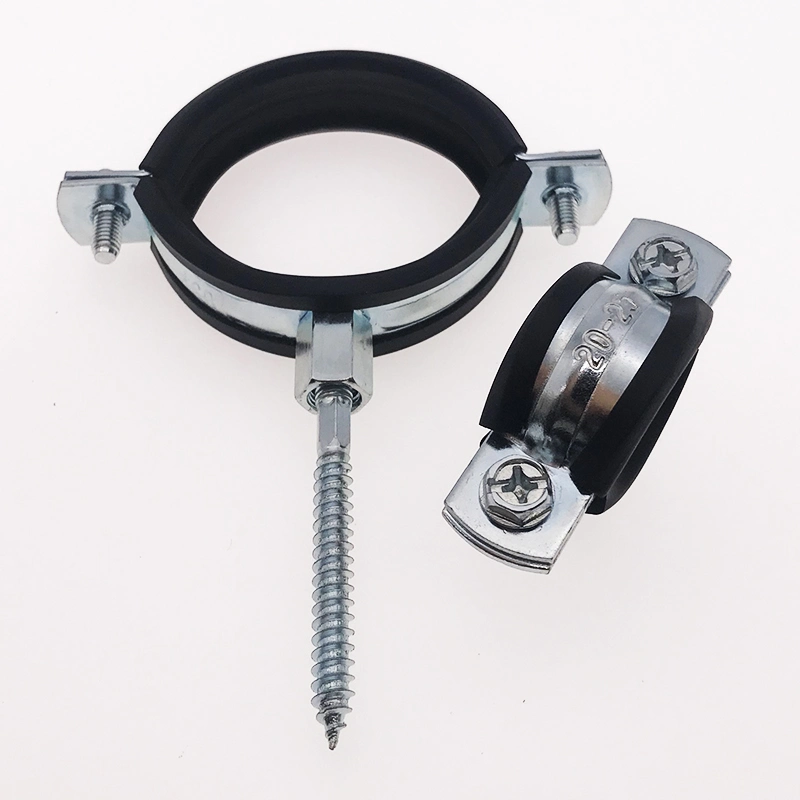 Wall Mount 6 Inch Pipe Clamp with Rubber Lined