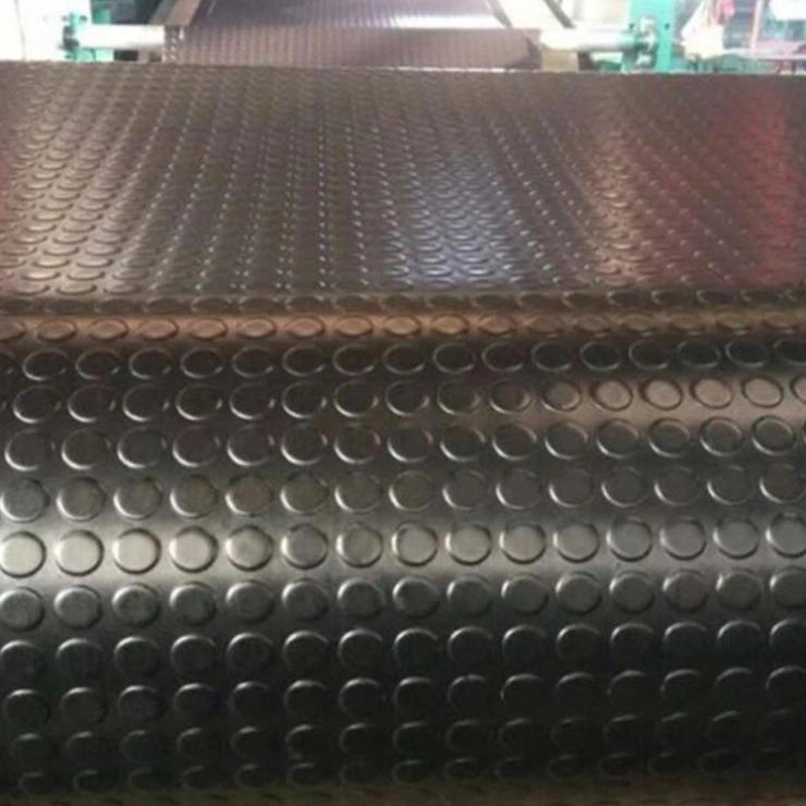 Round Circular Stud Rubber Sheet Coin Pattern Rubber Tile Anti Slip Rubber Flooring Mat Roll