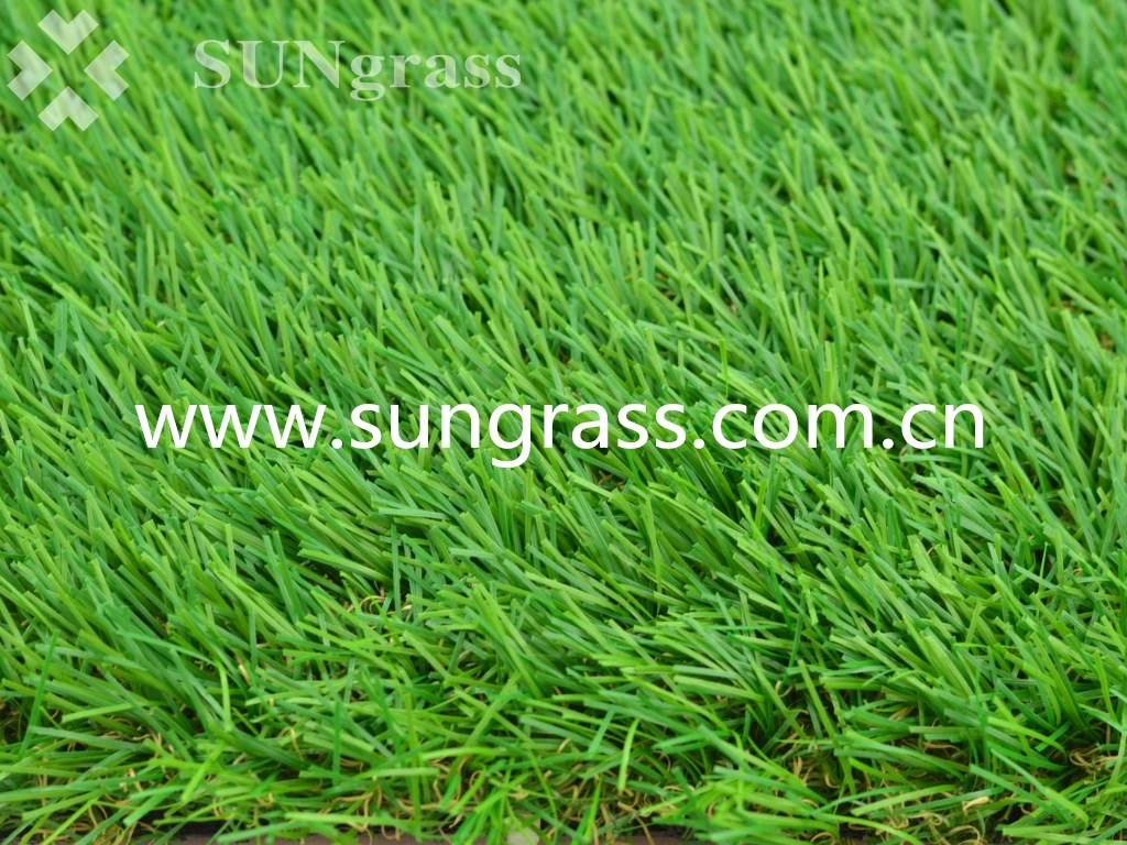 Double Stem Shape Landscaping Artificial Turf Grass (SUNQ-HY00119)