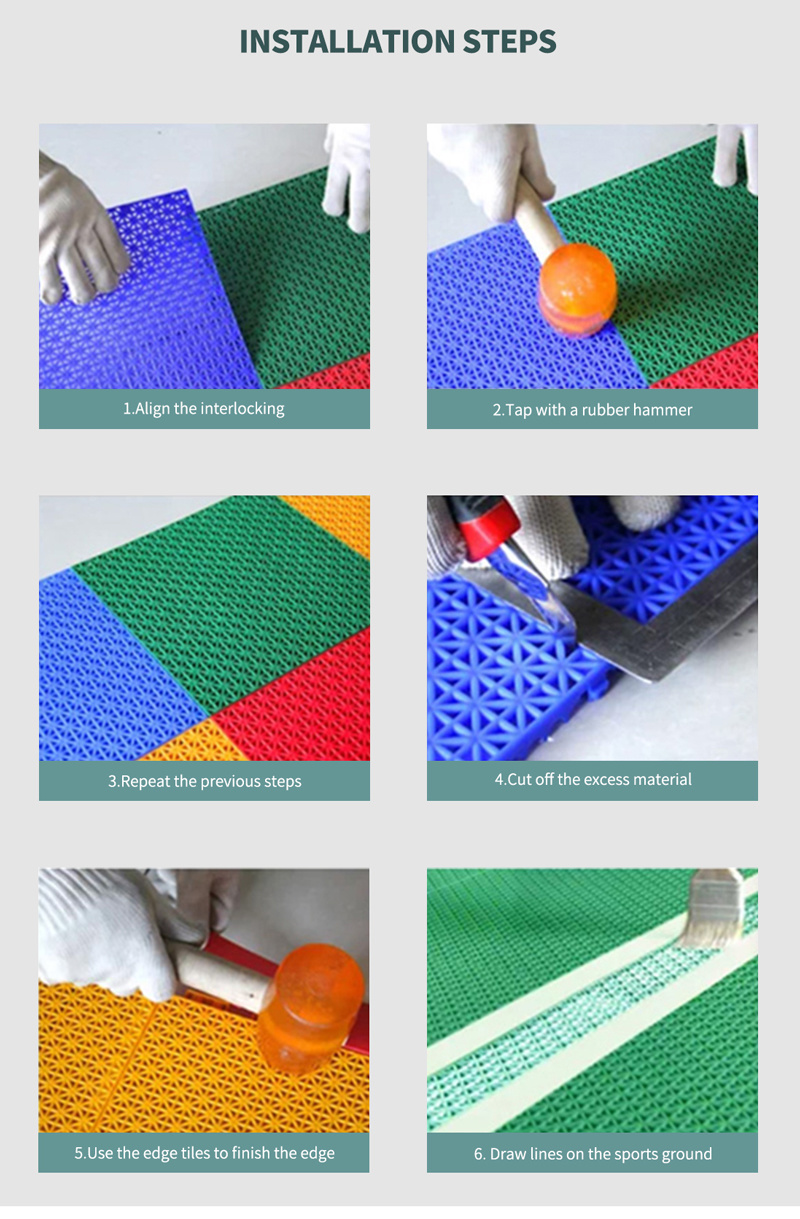 Plastic Basketball Court and Badminton Court Flooring Manufacture Plastic Floor Mat
