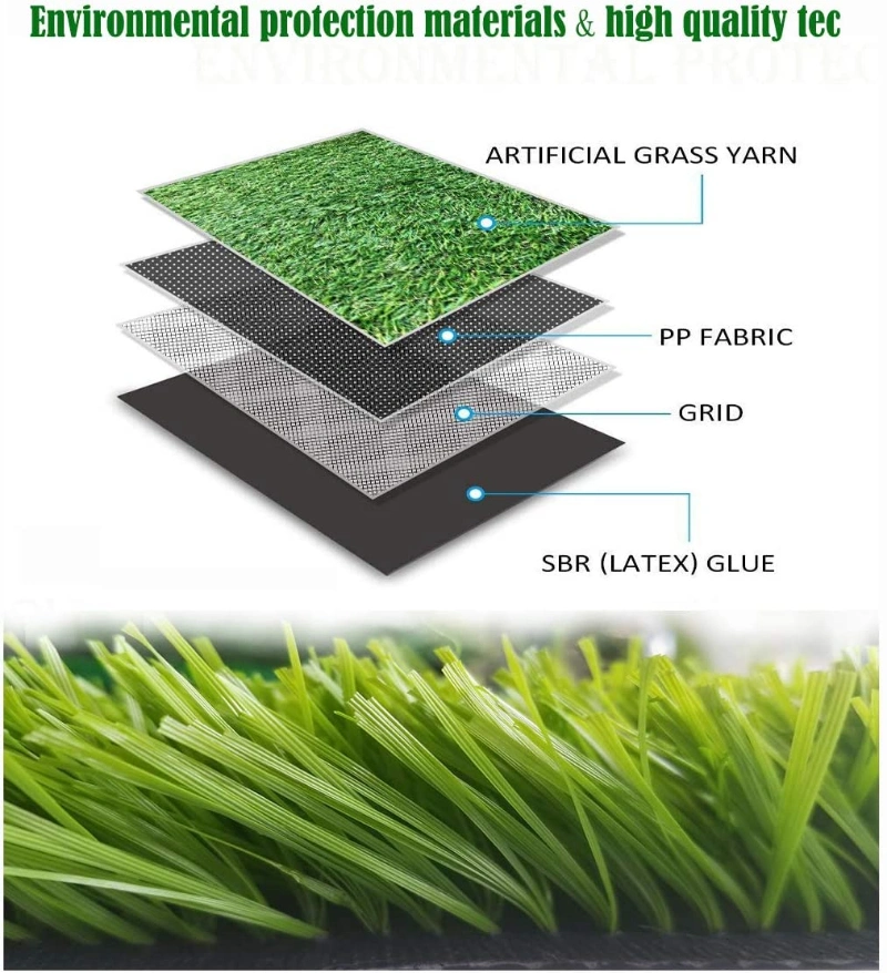 Flame-Retardant Anti-UV Artificial Football Turf Soccer Court Synthetic Grass Carpet