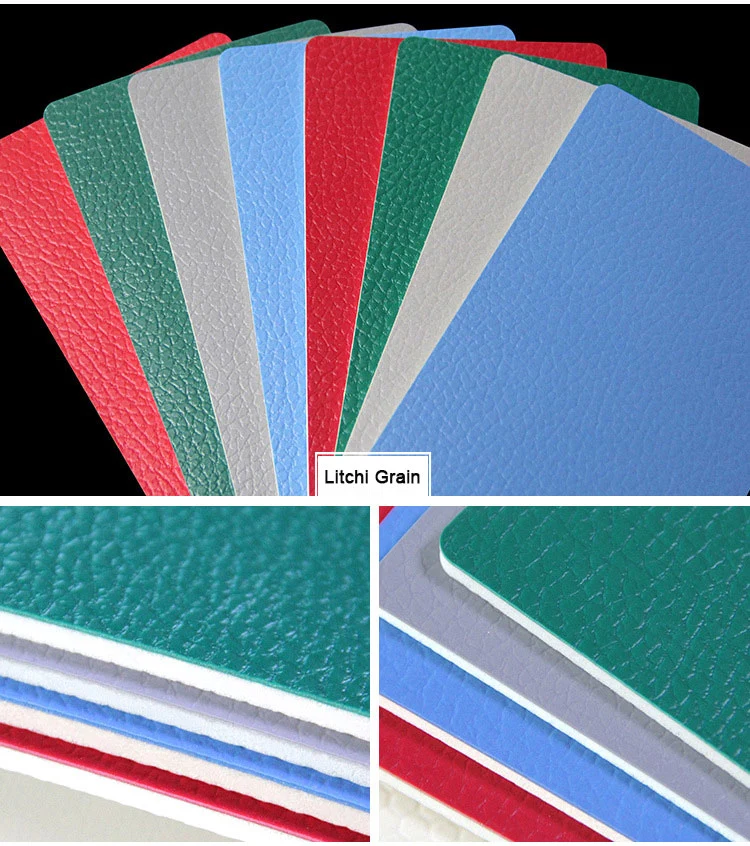 Lichi Pattern Green Indoor PVC Sports Flooring Vinyl Badminton Sports Flooring