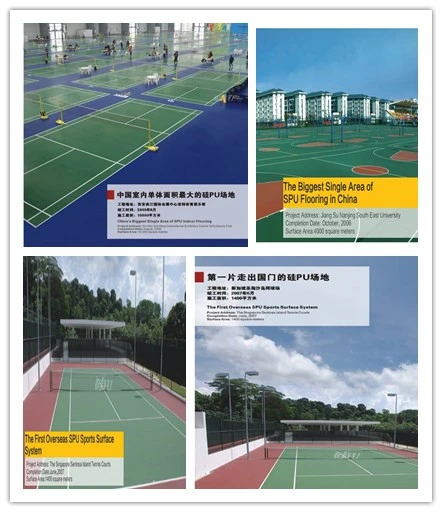 Professional Anti-Slip Rubber Spu Sports Court Floor for Competition