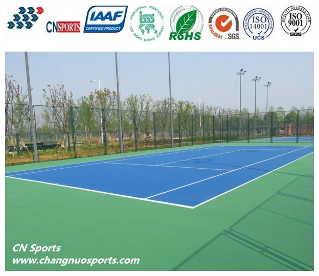 Silicon PU Upgraded Acrylic Coating Rubber Sports Flooring for Cushion Tennis Court