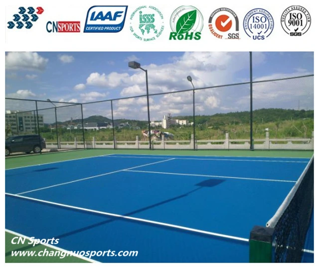 Slicon PU High Quality Anti-UV Acrylic Coating Tennis Court Rubber Sports Flooring