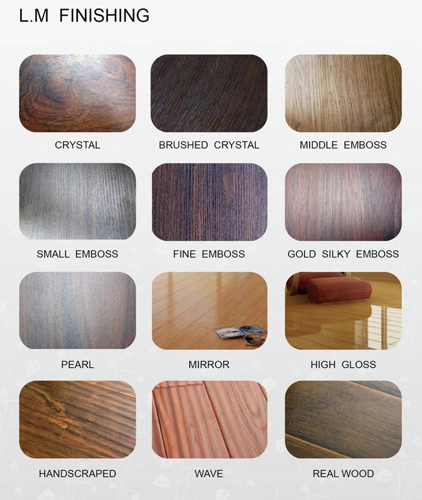China Manufacturers Shandong High Gloss 8mm 12mm Waterproof Laminate Flooring/ Laminated Flooring