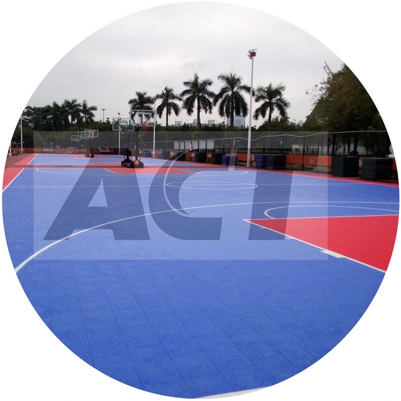 Outdoor Suspended Sports Court, Snap-on Design PP Flooring, Plastic Sports Flooring