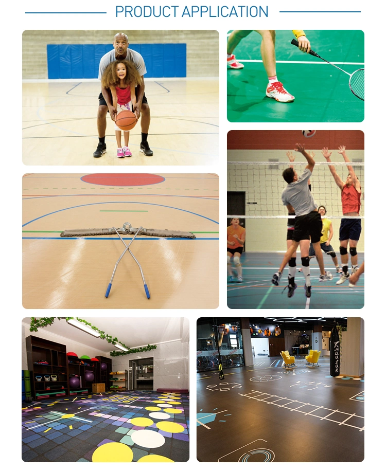 Protex China Factory Supplier Enlio Sports Basketball Court Sports Flooring, Indoor Gym Mats Flooring