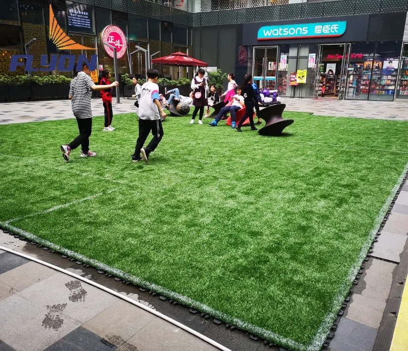 Professional and Movable Artificial Grass Lawn Pad Tile Interlocking Artificial Turf