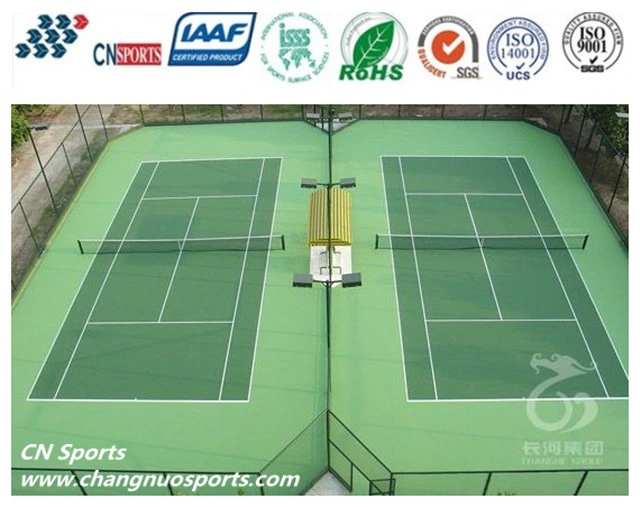 Slicon PU High Quality Anti-UV Acrylic Coating Tennis Court Rubber Sports Flooring