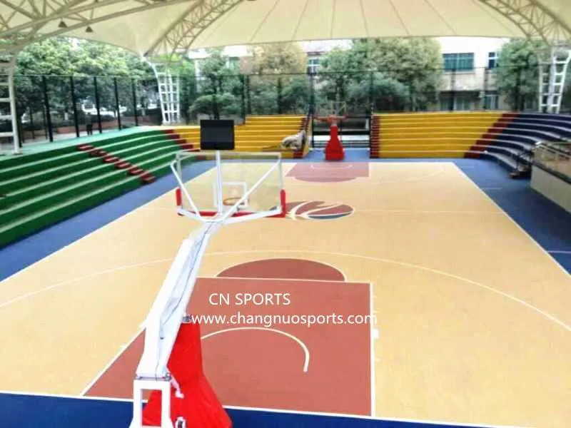 Si-PU acrylic Coating Outstanding Sports Court Floor Painting Wood Grain Basketball Court Flooring
