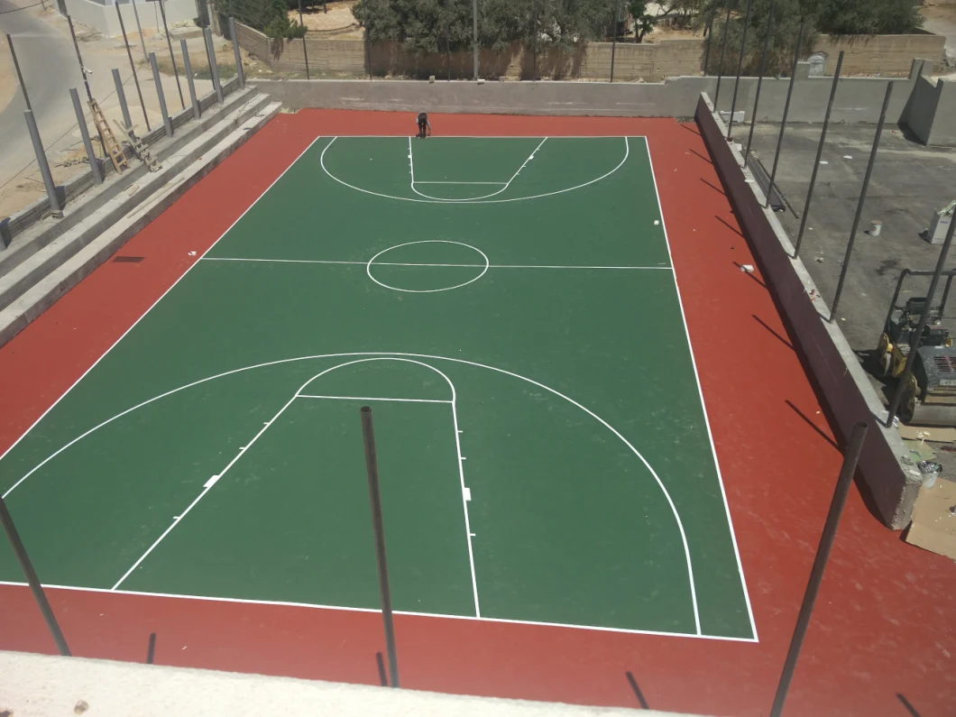 Silicon PU Painting PU Sport Court PU Tennis Floor Basketball Court Flooring