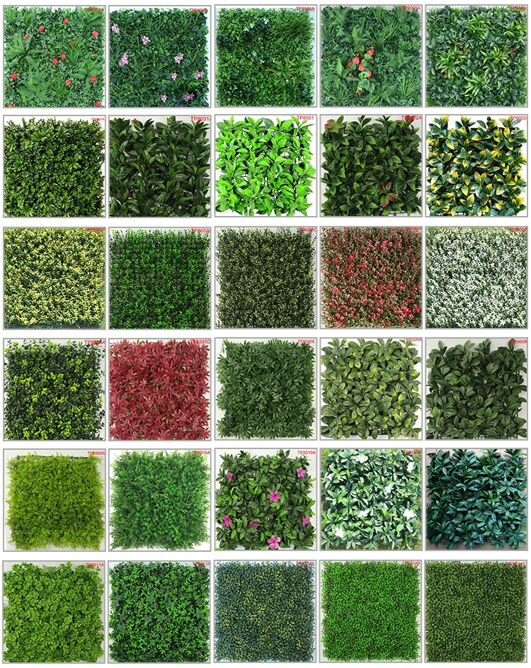 Anti-UV Plastic Vertical Garden Artificial Green Grass Wall Plants Boxwood Hedge Panel
