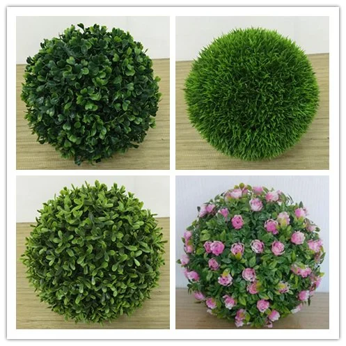22 Cm Green Color PE Plastic Artificial Topiary Grass Ball