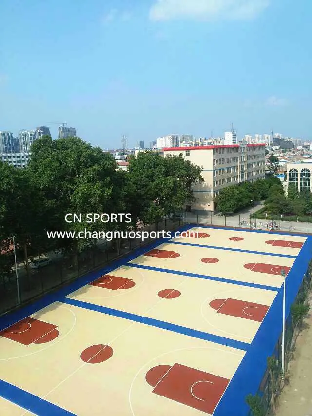 Si-PU acrylic Coating Outstanding Sports Court Floor Painting Wood Grain Basketball Court Flooring