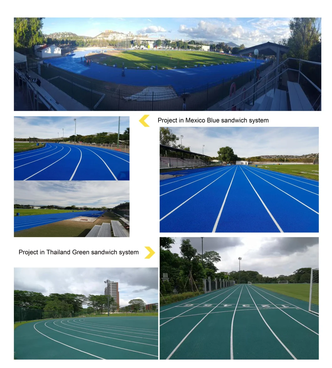 13mm Recycled Rubber Iaaf Training Center Stadium Running Track System