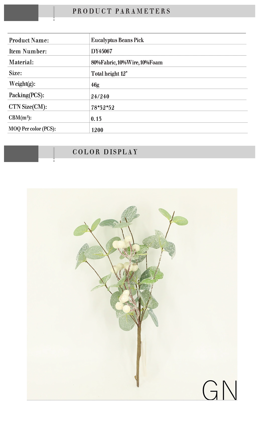 Artificial Grass Price Eucalyptus Beans Pick Decorations Dy45067