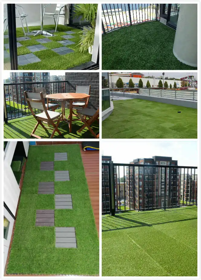 Artificial Grass Tile Flooring Interlocking Artificial Turf for Garden