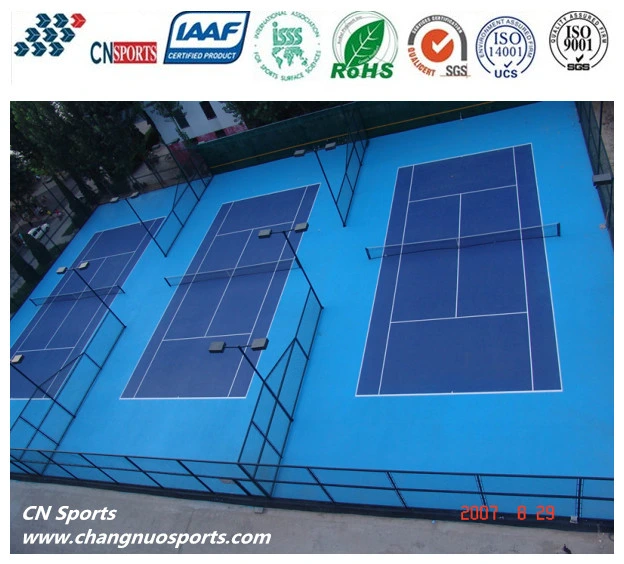 Cushion Rebounce Silicon PU Acrylic Coating Rubber Sports Flooring for Tennis Court
