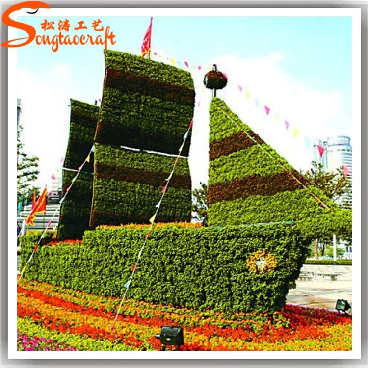 Garden Decoration Sika Deer Topiary Artificial Plant Grass