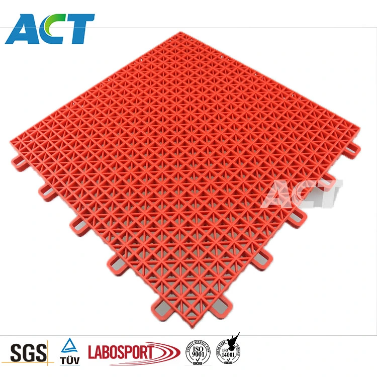 Outdoor Suspended Sports Court, Snap-on Design PP Flooring, Plastic Sports Flooring