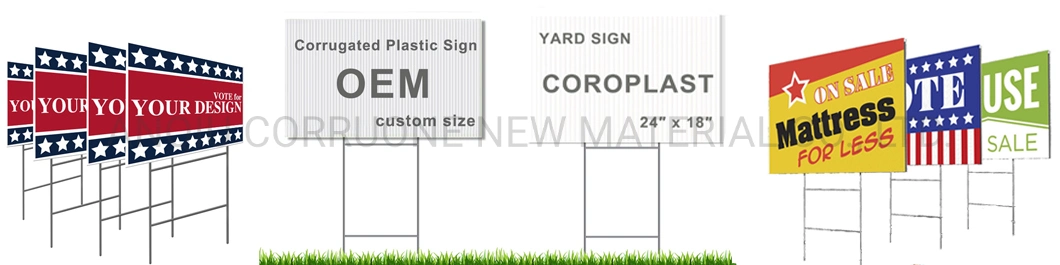 Corona Corrugated Plastic/PP Blank Sign for Writing, Advertising, Warning and Display