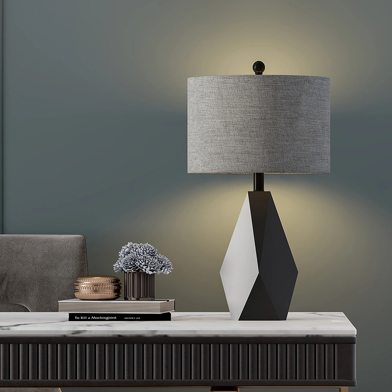 Fabric Gray Lampshade Decorative Table Lamp Desk Lamp Bedside Lamp