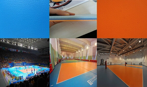 International Level Volleybal Sports PVC Roll Flooring Surface -8.0mm