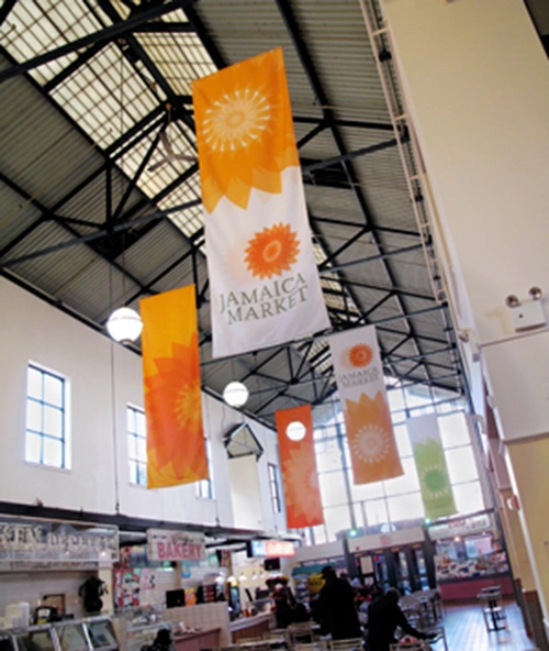 Customized Indoor Hang Ceiling Advertising PVC Vinly Banner With Printing