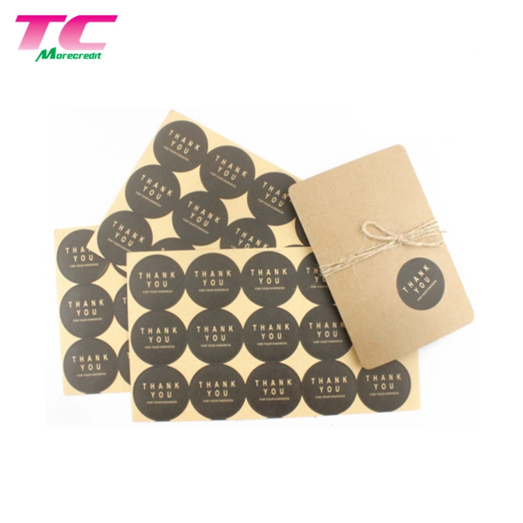 Customized Printed Removable Kraft Paper Gummed Sticker Factory, Custom Print Self Adhesive Sticker for Gift Packaging