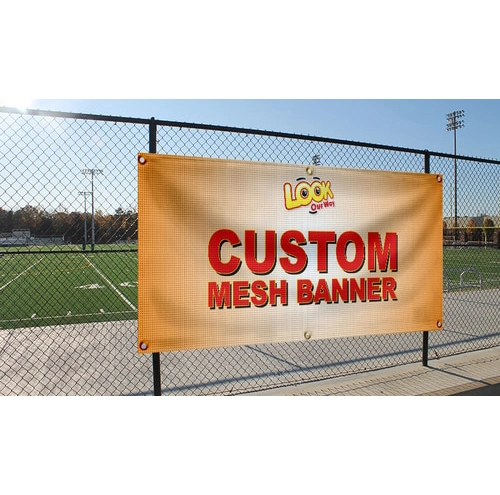 Custom High Quality Outdoor Advertising Mesh Banner Fabric Printing Vinyl Fence Mesh Banners