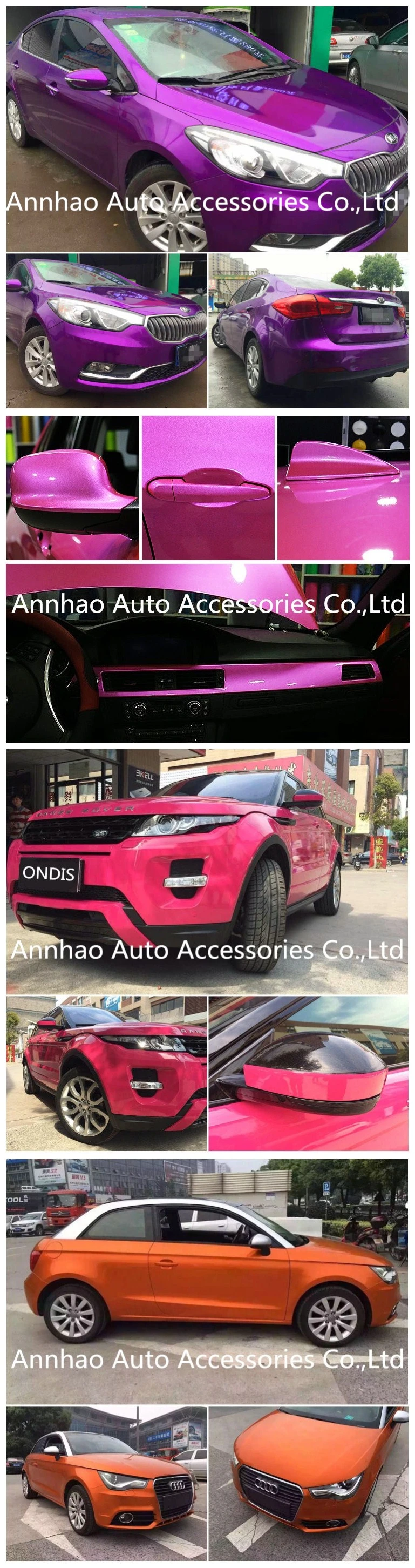 Ondis Car Sticker Air Bubble Free Car Accessories Red Blue Glitter Candy PVC Film Car Wrapping Vinyl