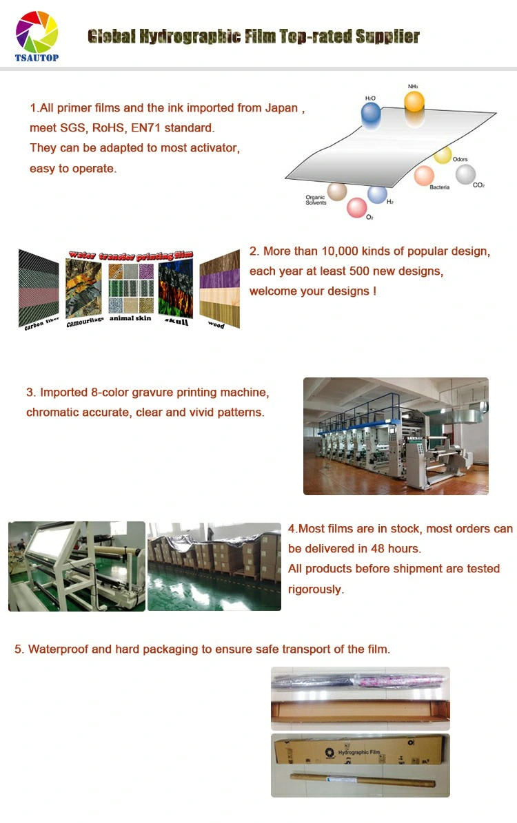 Tsautop Newest Animation Wall Water Transfer Printing Film Hydrographic Film