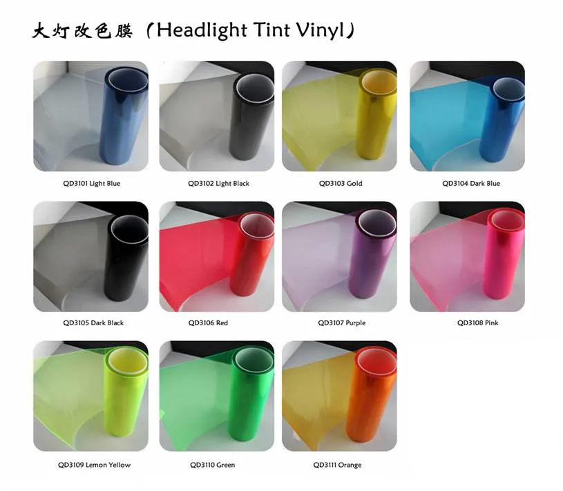 0.3*10 M Colorful Translucent Car Headlight Tint Car Lamp Vinyl Film