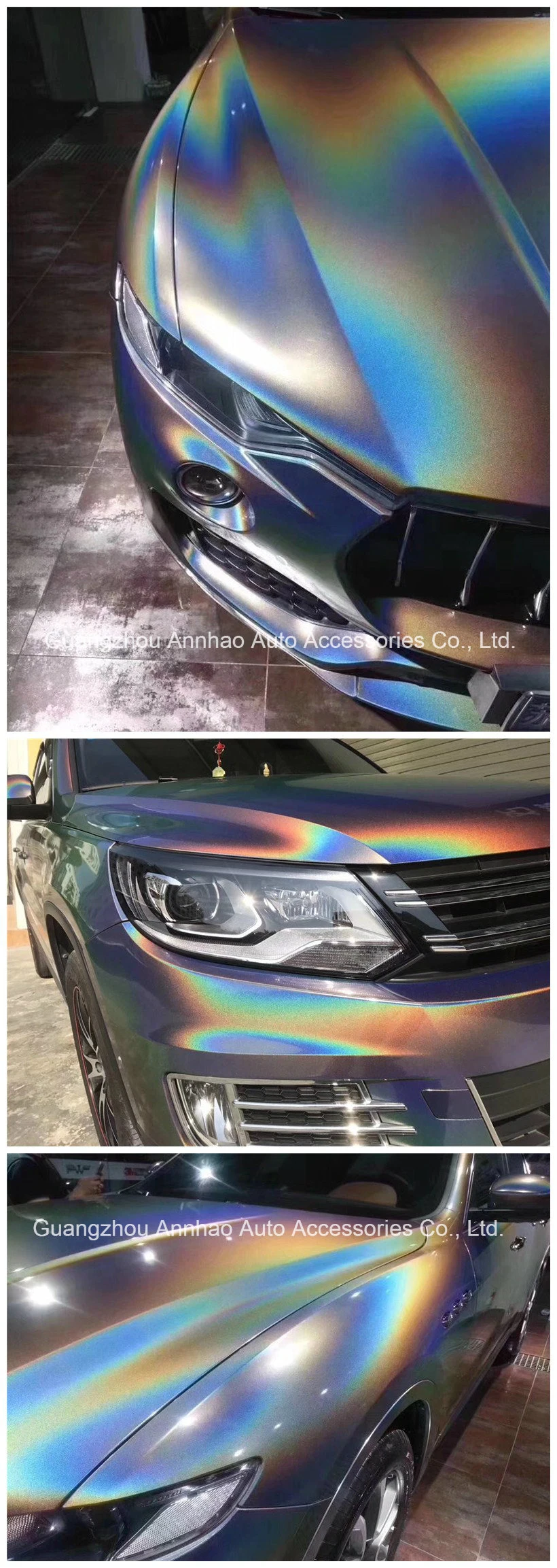 Grey Iridescence Rainbow Laser Holographic Car Wrap Vinyl Film