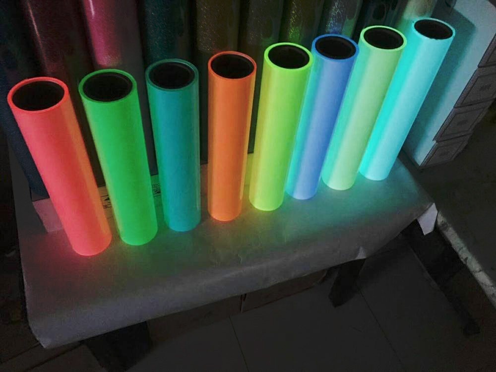 (50cmx25M/Roll) Glow in Dark PU Flex Vinyl Film for T Shirt Iron on Vinyl with Cotter Plotter Heat Transfer Vinyl Film