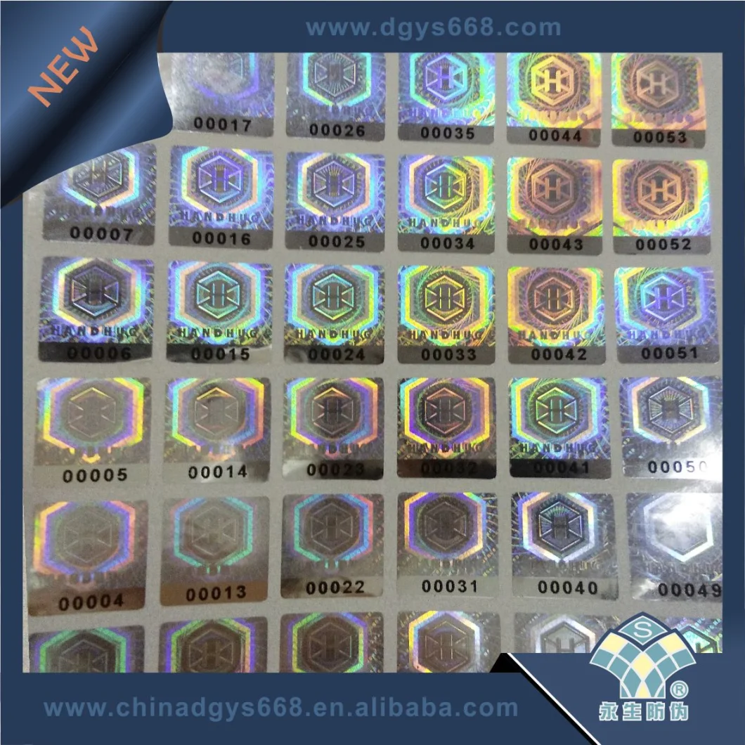 2019 New Designed Gold Reflective Hologram Stickers