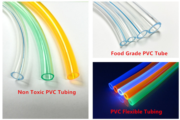 Flexible PVC Clear Vinyl Tubing, Non Toxic Plastic Mono-Layer Flex Tube