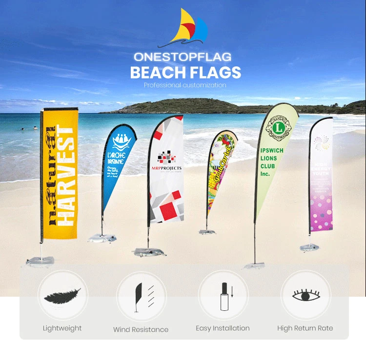 Custom Beach Flag Promotion Flying Flag Beach Teardrop Banner