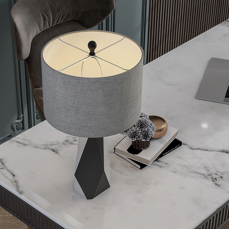 Fabric Gray Lampshade Decorative Table Lamp Desk Lamp Bedside Lamp