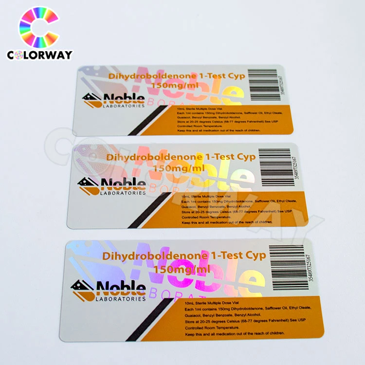 Self Adhesive Stickers Printing Security Warranty 10ml Hologram Vial Label