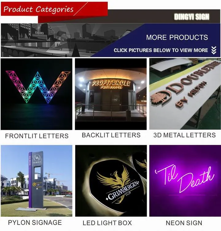 Modern Design LED Vinyl Lighted Advertising Mini Acrylic Sign Letter
