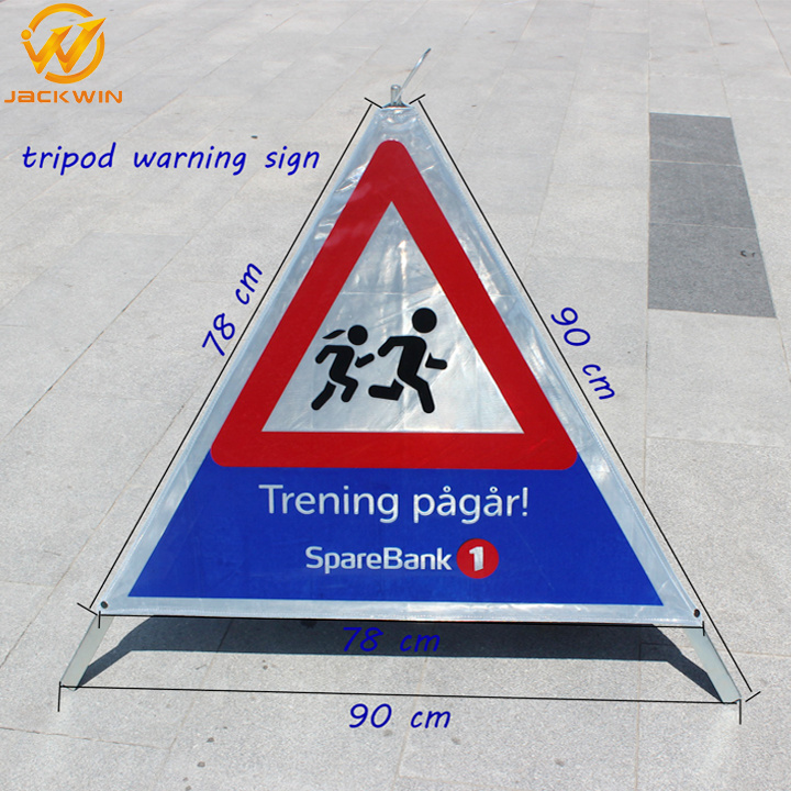 Europe Standard 70cm and 90cm Reflective Tripod Foldable Traffic Warning Sign