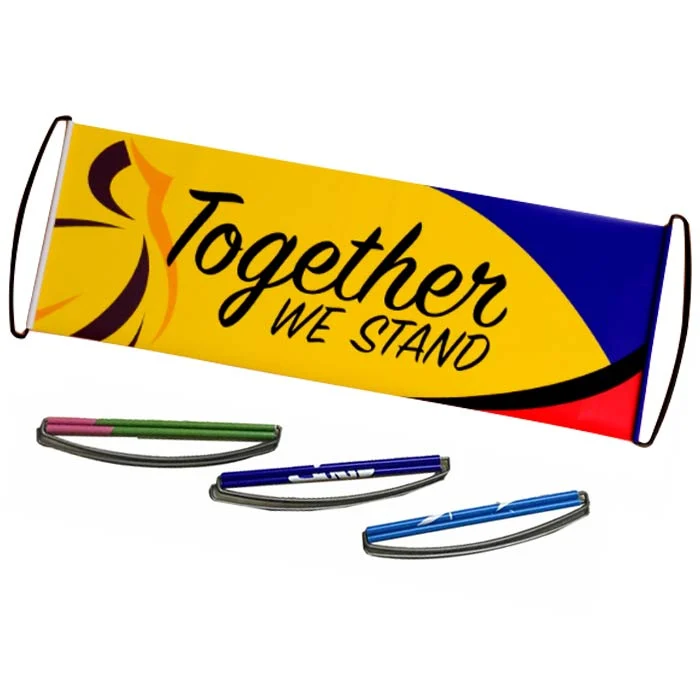 Wholesale Hand Held Flag Advertising Sports Fan Cheering Retractable Scroll Banner