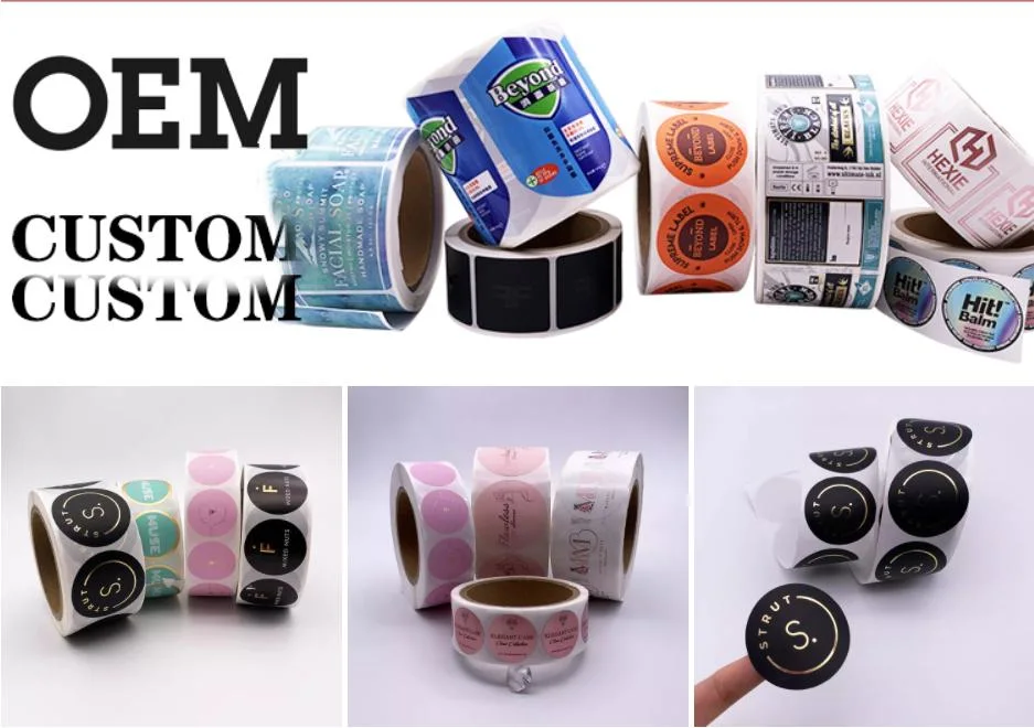 OEM Custom Brand Foil Die Cut Vinyl Strong Adhesive Stickers with Logo