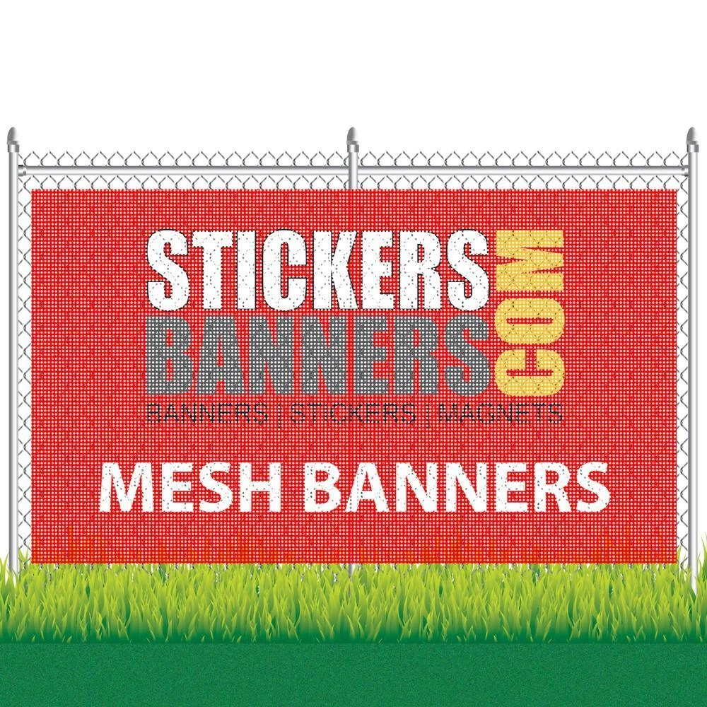 Digital Printed Advertising Custom Fabric Flex Mesh Fence Banner with Optional PVC Vinyl