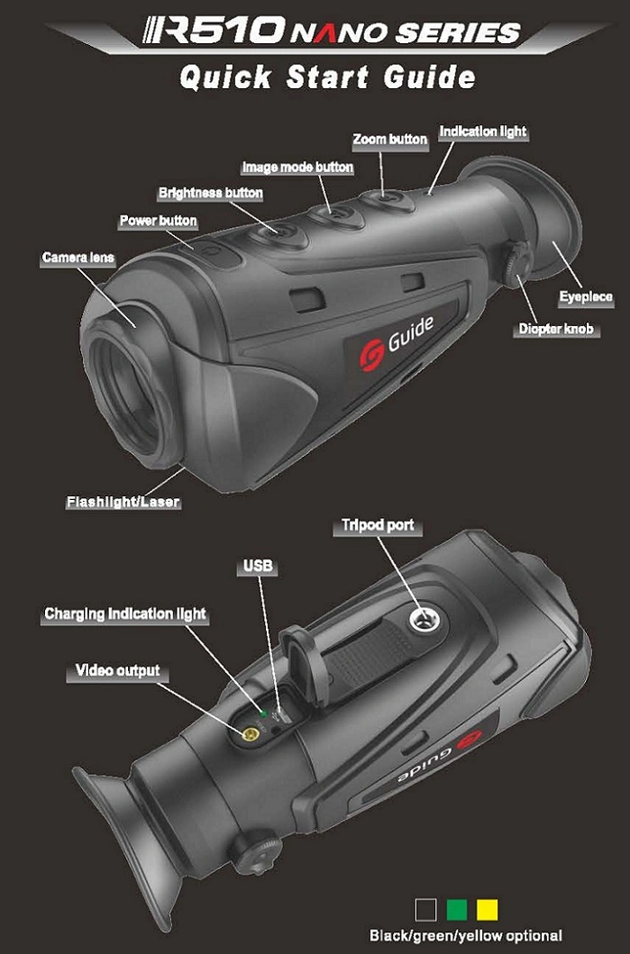 One-Hand Operation Portable Monocular Night Vision Scope with Silent and Lightproof Design