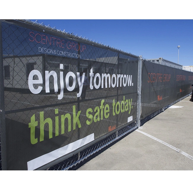 Digital Printed Advertising Custom Fabric Flex Mesh Fence Banner with Optional PVC Vinyl Banner