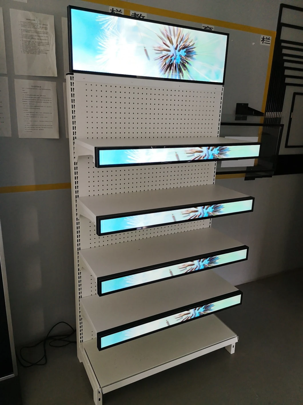 Indoor 16.3'' LCD High Definition Shelf Strip Banner Display for Advertising